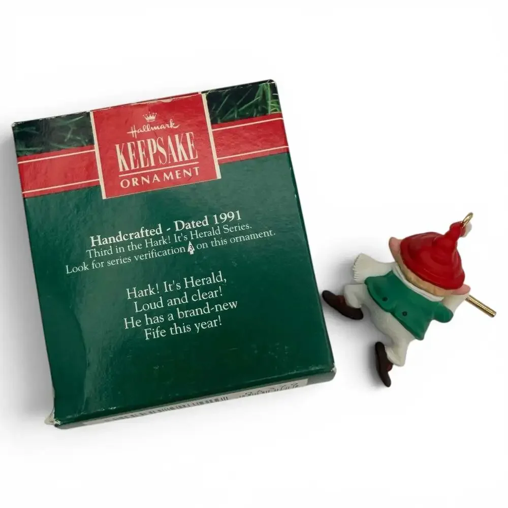 Hallmark Hark! It's Herald Christmas Ornament 1991 Elf Playing Flute